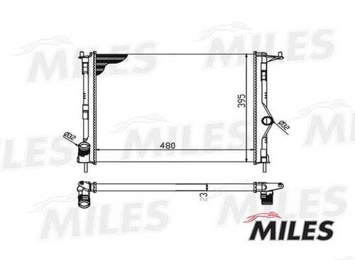 MILES ACRM004 Радиатор RENAULT DUSTER/LOGAN/SANDERO/ LADA LARGUS 1.2-1.6/1.5D -A/C 09-