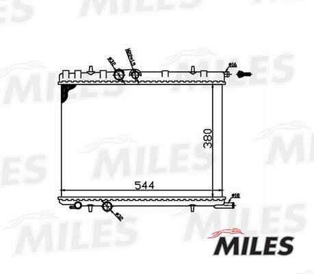 MILES ACRM010 Радиатор! Peugeot 206 1.1-1.6 02>