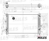 MILES ACRM013 Радиатор VAG A4/A6 / PASSAT 1.6-2.3/1.9TD 95-07 (10702070/210819/0166425/1)