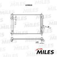 MILES ACRM028 Радиатор CHEVROLET AVEO 1.2/1.4/1.6 (МЕХ. сборка) 09- (10702070/210819/0166293/1)