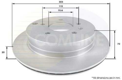 COMLINE ADC1147V Диск торм OPL ANTARA/CHV CAPTIVA 06- зад вент 303X20 (С покрытием)