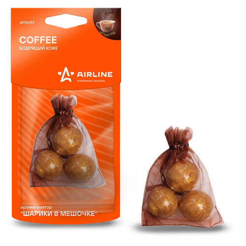 AIRLINE AFSH117 Ароматизатор 'шарики в мешочке' бодрящий кофе!