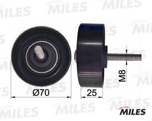 MILES AG03059 Ролик ремня приводного MAZDA 3/6/CX-7 1.8-2.5 02-