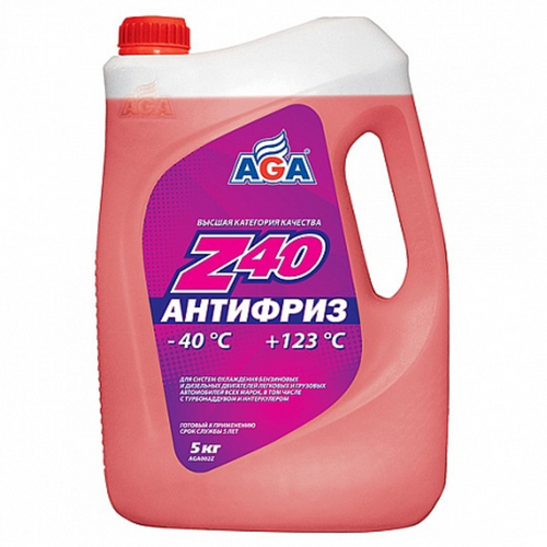 AGA AGA002Z Антифриз 5KG готовый к применению, красный, -40С