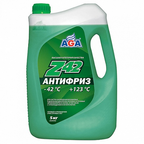 AGA AGA049Z Антифриз 5KG готовый к применению, зеленый, -42С