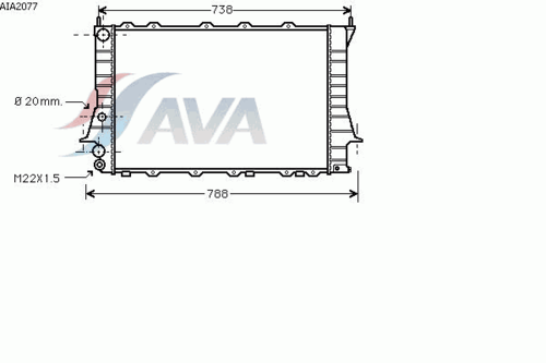 AVA AIA2077 Радиатор, охлаждение двигателя