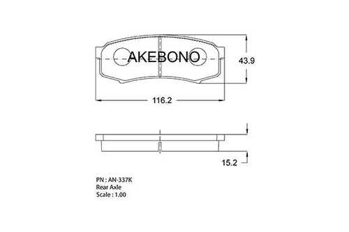 AKEBONO AN337K Комплект тормозных колодок, дисковый тормоз