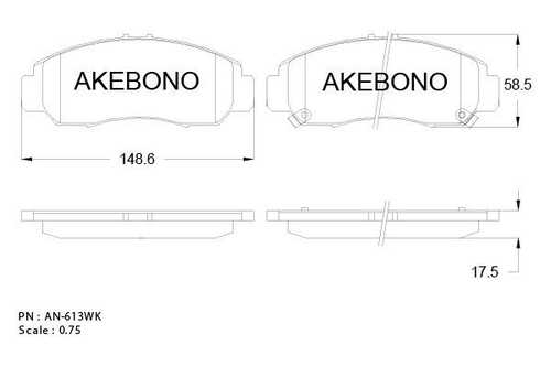 AKEBONO AN-613WK Колодки тормозные