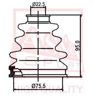 ASVA ASBT-95 Пыльник ШРУС (КОМПЛЕКТ без смазки) (10013160/250520/0259962/2, китай)