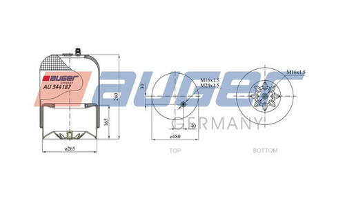 AUGER AU344187K Пневмоподушка со стак.! MB Actros