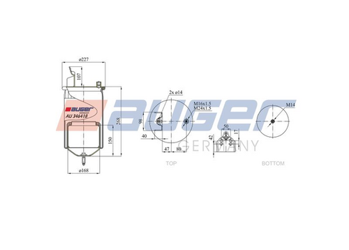 AUGER AU 346418-K Пневморессора в сборе со стальным стак