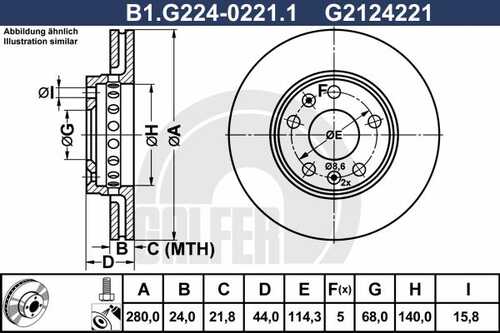 GALFER B1G22402211 Тормозной диск