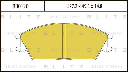 BLITZ BB0120 Колодки дисковые п.! Honda Accord 1.6/1.8 83-85, Hyundai Pony 90-95;Колодки тормозные дисковые передние