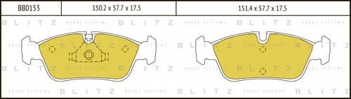 BLITZ BB0153 Колодки тормозные передние дисковые