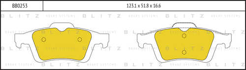 BLITZ BB0253 колодки дисковые задние! Saab 9-3, Opel Vectra, Ford Focus 1.4-3.2 02>