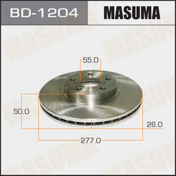 MASUMA BD-1204 Диск тормозной передний! Toyota Avensis 1.8/2.0 03>