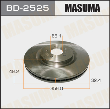 MASUMA BD2525 Диск тормозной front INFINITI M37/56 FX35/50