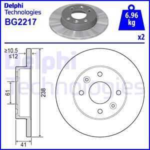 DELPHI BG2217 Тормозной диск