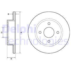 DELPHI BG2683 Диск тормозной передний! Nissan Micra 1.0/1.3 92-00