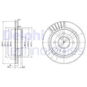 DELPHI BG2700 Диск тормозной задний! Ford Mondeo/Scorpio all 93>