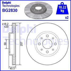 DELPHI BG2830 Диск тормозной передний! Alfa Romeo 145-155, Fiat Brava 1.6-2.0 92>