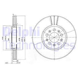 DELPHI BG3035 Диск тормозной передний! Audi A3, VW Bora/Golf 1.8T/2.3/1.9TDi 96>