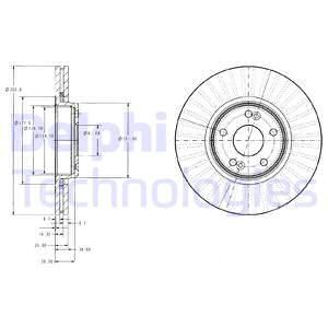 DELPHI BG3688 Диск тормозной передний! 16' wheel Renault Laguna 1.6-2.0/1.9-2.2DCi 01>