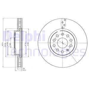 DELPHI BG4330C Диск тормозной передний! вентилир. VW Sharan 1.4TSi/2.0TDi 10>