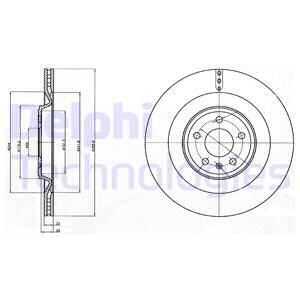 DELPHI BG4387C Диск тормозной задний! Audi A8 3.0FSi/4.2TFSi/3.0TDi/4.2TDi 11.09>