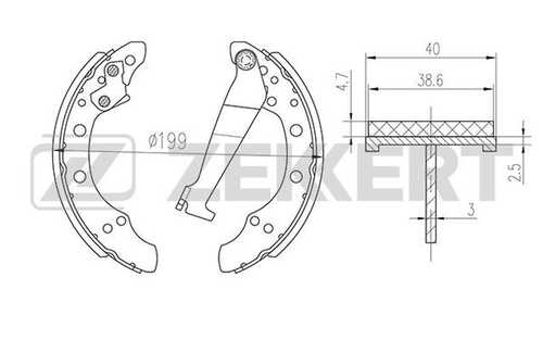 ZEKKERT BK-4075 Колодки торм. бараб. зад. AUDI 100 II 76- 80 III-IV 78- 90 I