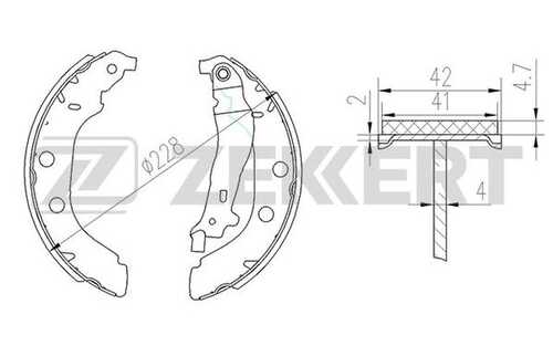 ZEKKERT BK4138 Колодки торм. бараб. задн. Peugeot 406 95-