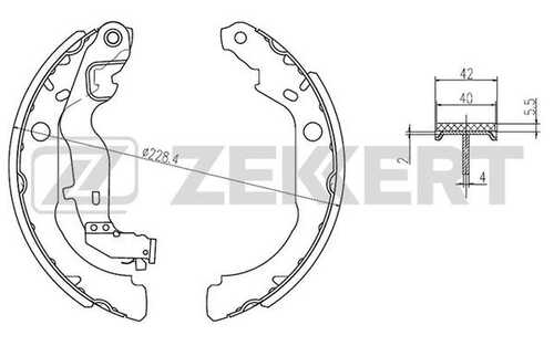 ZEKKERT BK-4264 Колодки торм. бараб. задн. RENAULT DUSTER II 10;Колодки тормозные барабанные задние