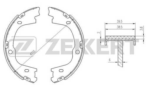 ZEKKERT BK4437 Колодки торм. бараб. зад HYUNDAI IX55 08-;Тормозные колодки