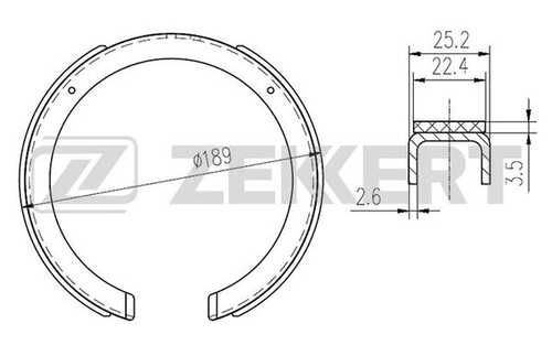 ZEKKERT BK4456 Колодки торм. бараб. задн. MAZDA CX-7 07- OPEL SINTRA 96- SSANGYONG ACTYON 05;Тормозные колодки