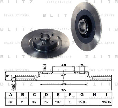 BLITZ BS0274 Диск тормозной задний! Renault Laguna 1.6-3.5i/1.5-3.0DCi 07>