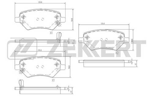 ZEKKERT BS-1001 Комплект тормозных колодок, дисковый тормоз