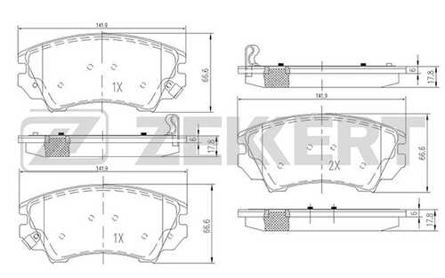 ZEKKERT BS-1013 Колодки торм. диск. перед OPEL ASTRA J 11- OPEL INSIGNIA 08- ZAFIRA C 13- SAA;Комплект тормозных колодок, дисковый тормоз