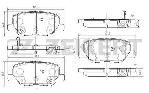 ZEKKERT BS1014 Колодки торм. диск. зад CITROEN C4 12- MAZDA 6 III 12- MITSUBISHI OUTLANDER III 12- PEUGEOT 4008, ар;Колодки торм. диск. задн. Citroen C4 12-, Mazda 6 III 12-, Mitsubishi Outlander III 12-, Peugeot 4008 12