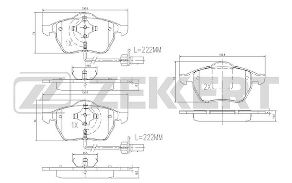 ZEKKERT BS-1131 Комплект тормозных колодок, дисковый тормоз