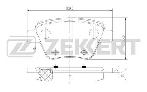 ZEKKERT BS-1185 Колодки торм. диск. зад AUDI A1 12- A3 II 03- SKODA OCTAVIA (1Z) 04- VW CADDY III 10- GOLF VI 08;Комплект тормозных колодок, дисковый тормоз