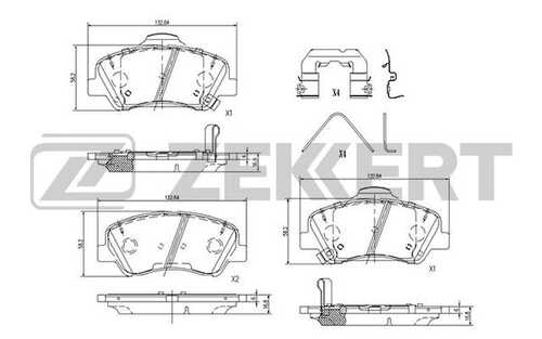 ZEKKERT BS1187 Колодки тормозные;Колодки торм. диск. пер. Hyundai Solaris II 17-, Kia Rio IV 17-