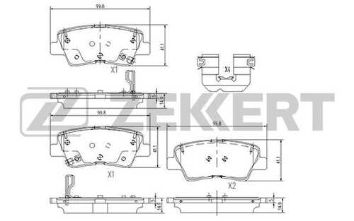 ZEKKERT BS-1188 Колодки торм. диск. задн. Hyundai Solaris II 17- Kia Rio IV 17