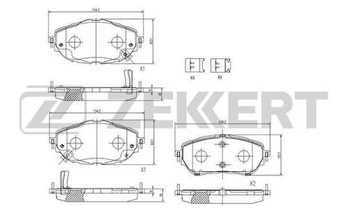 ZEKKERT BS1245 Колодки тормозные дисковые перед. Toyota Auris II 12- Corolla XI 13-;Колодки тормозные диск. перед (GDB3598) Toyota Auris (E180) 12-, Corolla (E150) 12-, Corolla (E180) 13