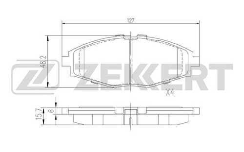 ZEKKERT BS-1285 КОЛОДКИ ТОРМ. ДИСК. ПЕРЕД CHEVROLET SPARK (M100 M200) 00- DAEWOO LANOS (KLAT) 97- MATIZ (M100) 98