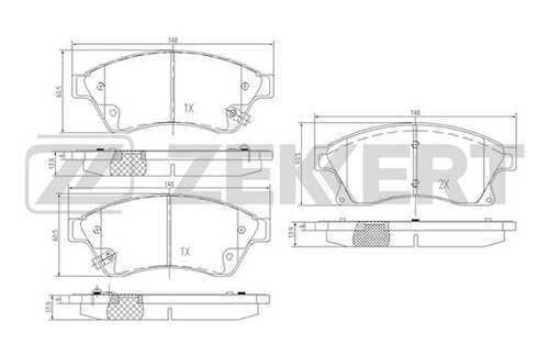 ZEKKERT BS1301 Колодки передние OPEL CHEVROLET;Вал