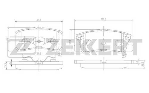 ZEKKERT BS-1359 Комплект тормозных колодок, дисковый тормоз