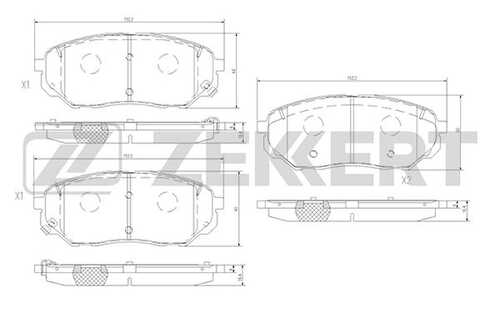 ZEKKERT BS-1382 Колодки торм. диск. передн. Kia Sorento III 15-;Колодки тормозные дисковые передние