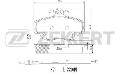 ZEKKERT BS-1482 Комплект тормозных колодок, дисковый тормоз