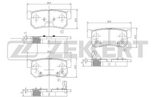 ZEKKERT BS1496 Колодки торм. диск. задн. SSANGYONG ACTYON 05- ACTYON SPORTS II 12- KORANDO II