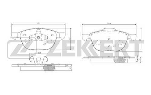 ZEKKERT BS-1599 Комплект тормозных колодок, дисковый тормоз